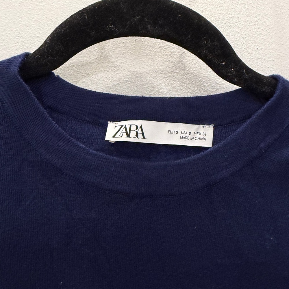 Zara Women's Dark Blue Muscle Tee - Picture 2 of 3